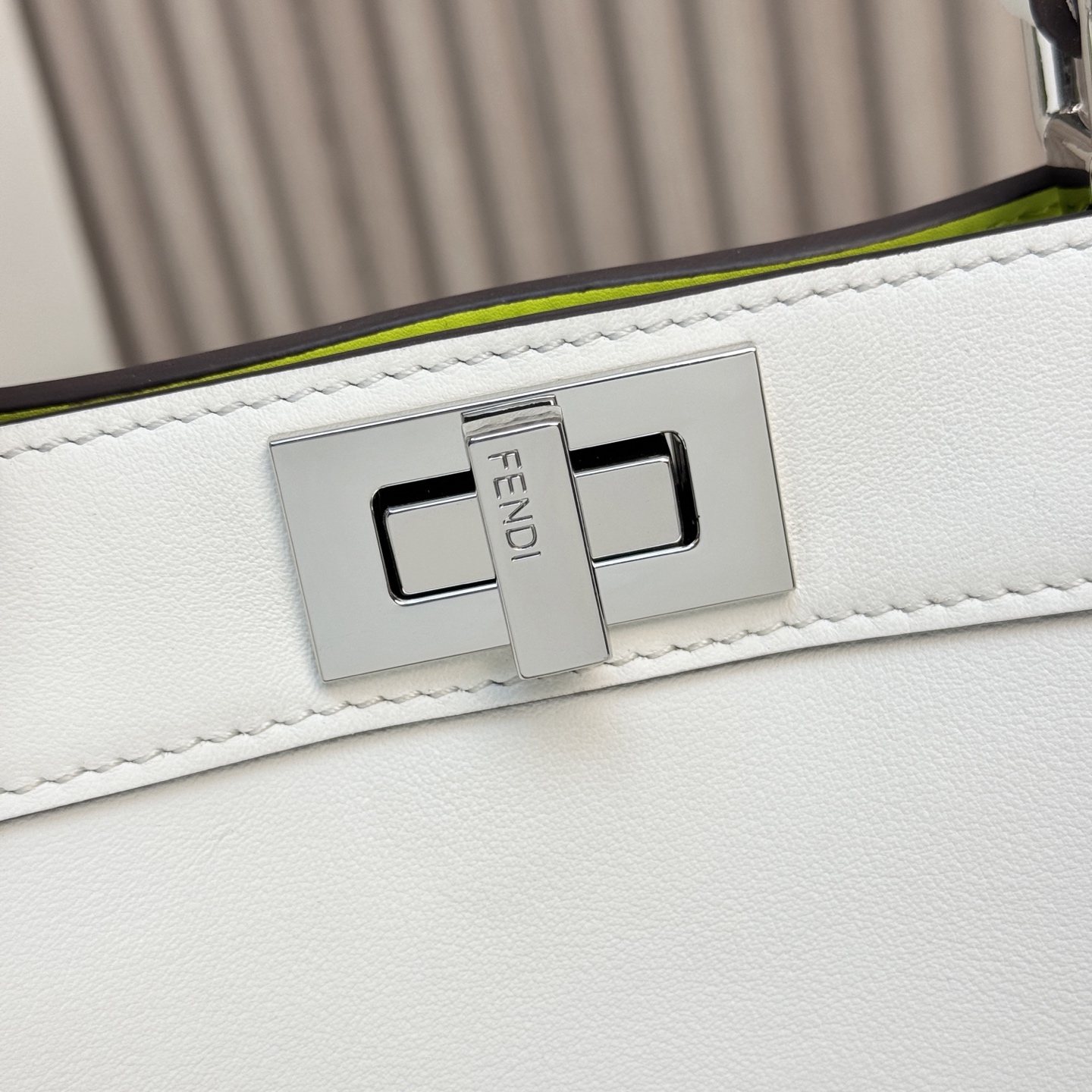FENDI 一比一 Peekaboo 手提包 白色銀扣斜背款| 13 FENDI 一比一 Peekaboo 手提包 白色銀扣斜背款