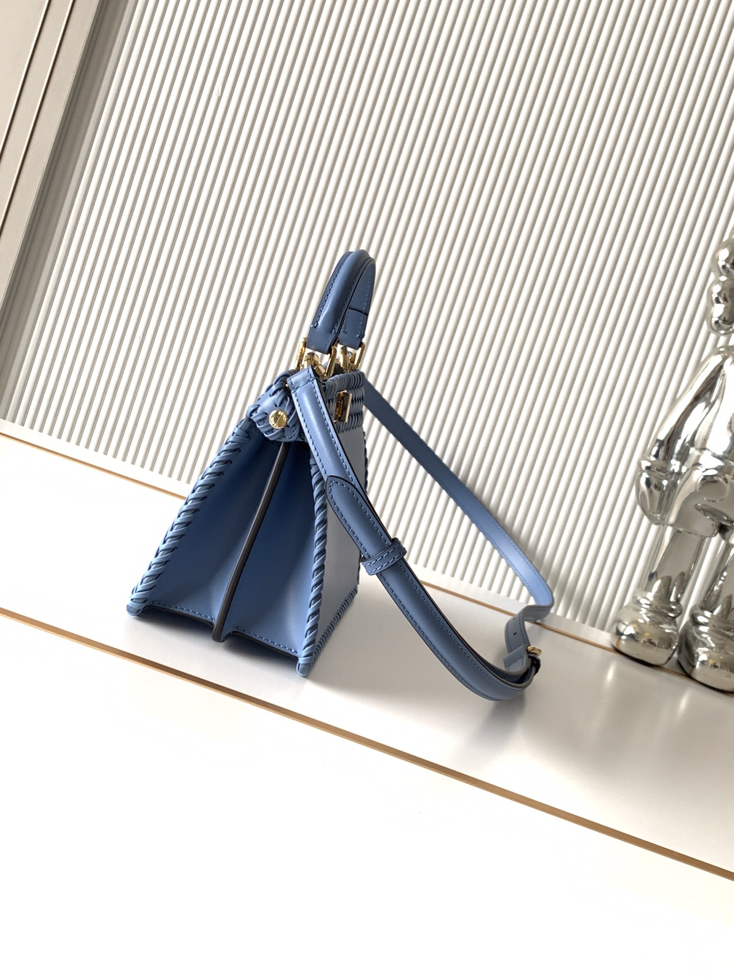 Fendi 原單 Peekaboo 編織迷你包 藍色拼色斜背包| 13 Fendi 原單 Peekaboo 編織迷你包 藍色拼色斜背包