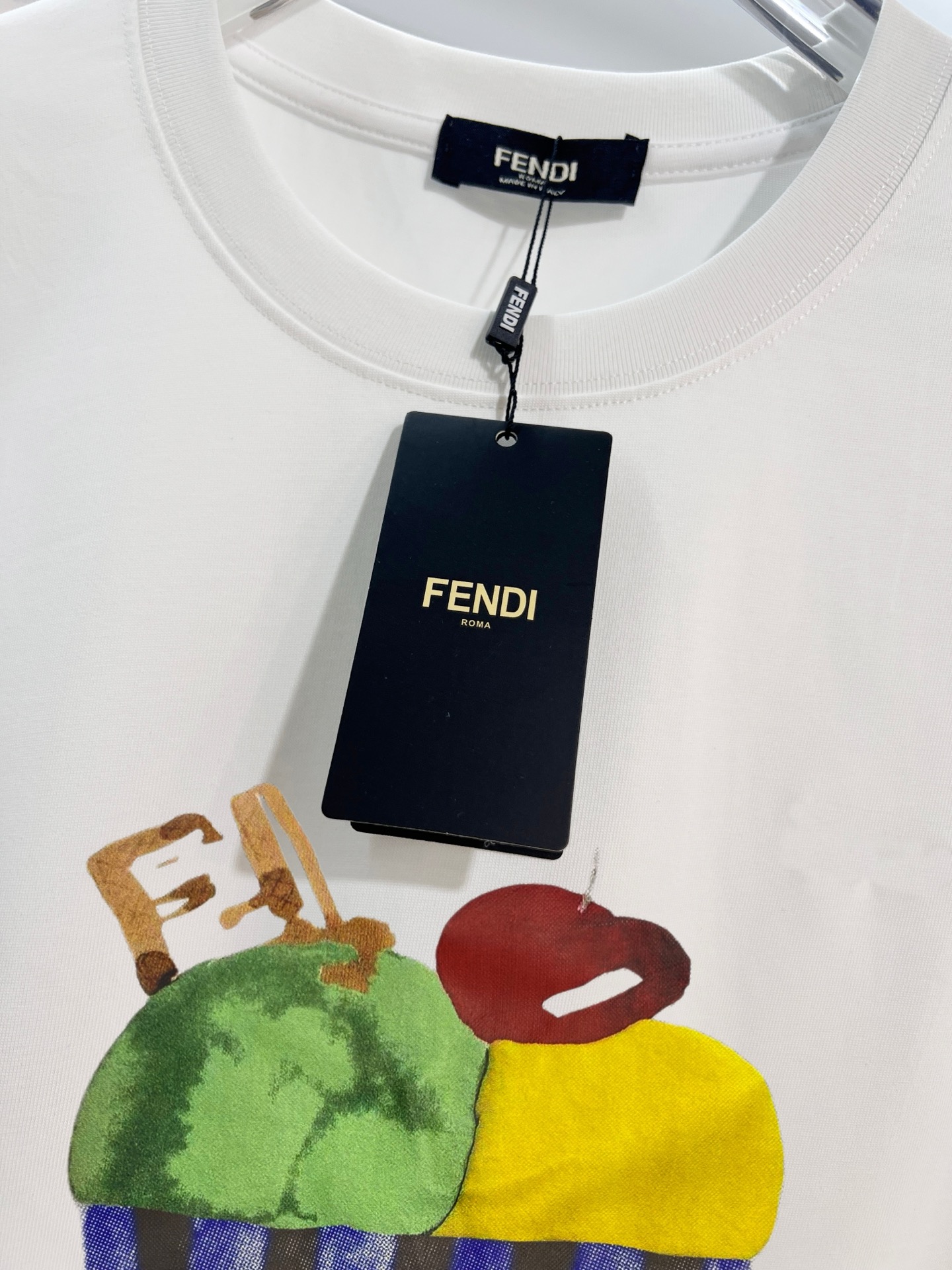 FENDI高仿冰淇淋印花短袖T恤潮流藝術風男裝| 12 FENDI高仿冰淇淋印花短袖T恤潮流藝術風男裝