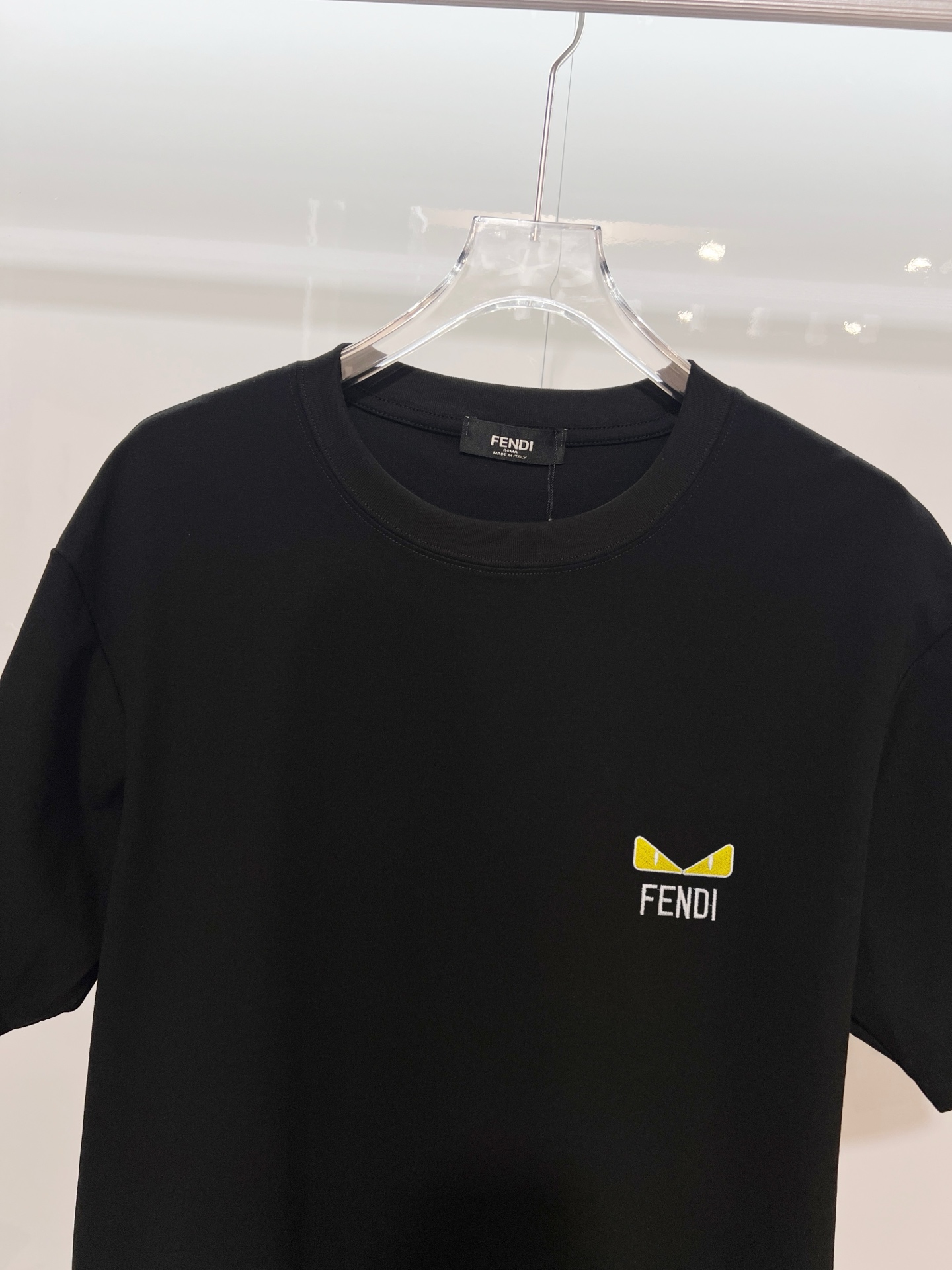 FENDI原單小怪獸刺繡黑色短袖T恤潮流百搭款| 11 FENDI原單小怪獸刺繡黑色短袖T恤潮流百搭款
