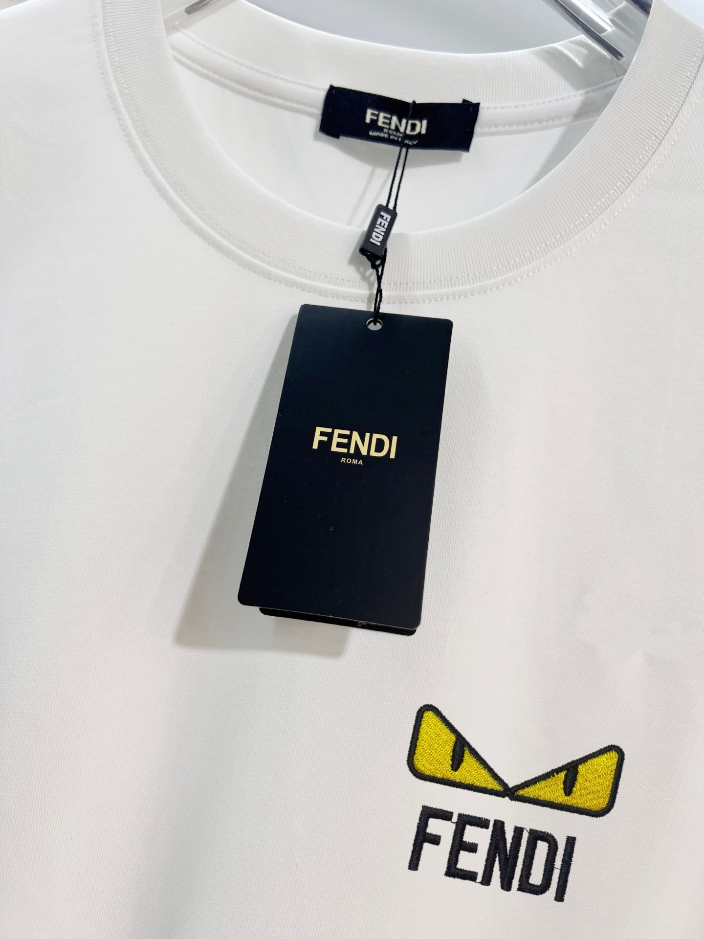 FENDI高仿小怪獸刺繡短袖T恤寬鬆休閒百搭款| 12 FENDI高仿小怪獸刺繡短袖T恤寬鬆休閒百搭款