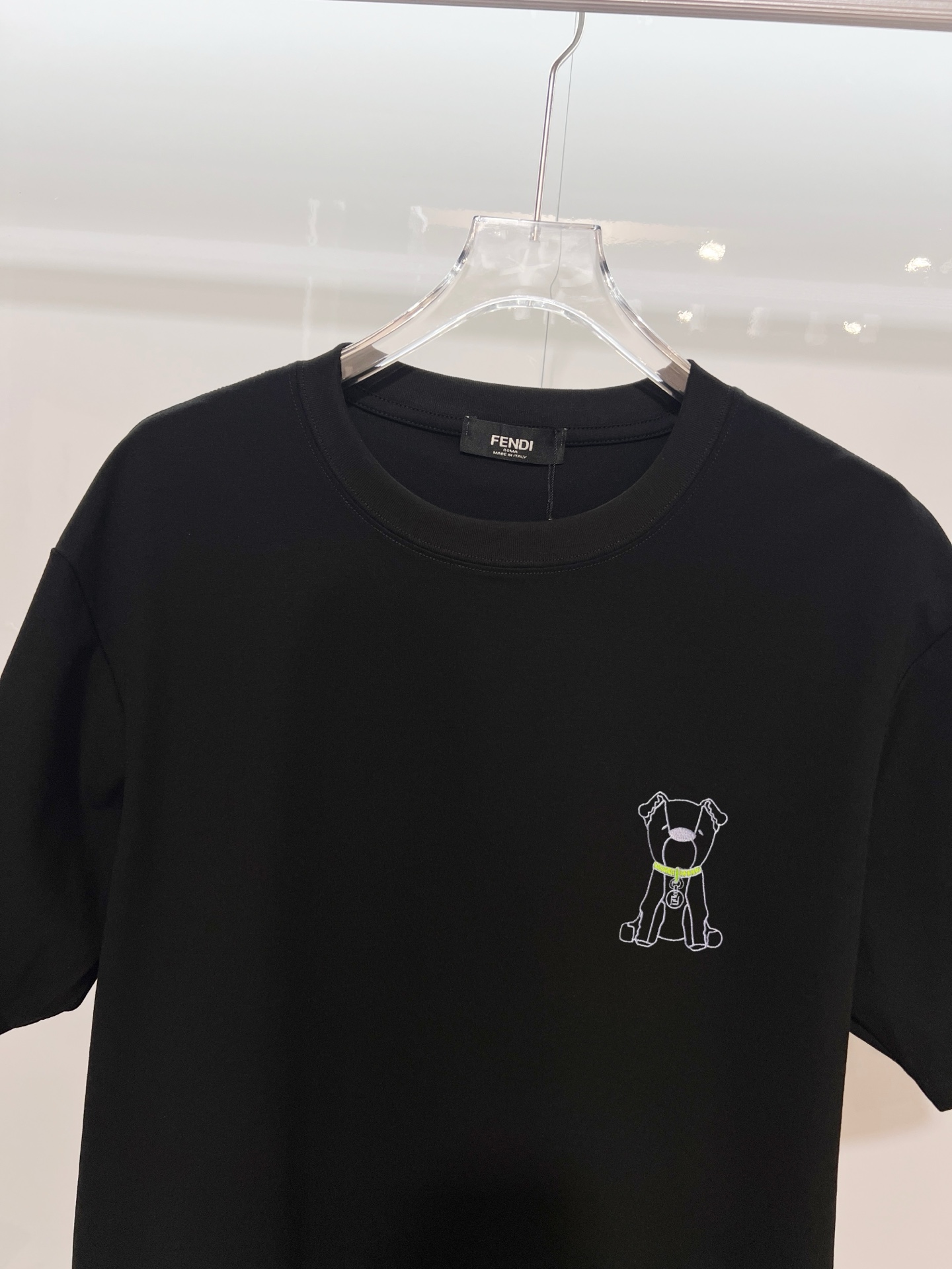 FENDI原單小狗刺繡短袖T恤寬鬆潮流純棉款| 11 FENDI原單小狗刺繡短袖T恤寬鬆潮流純棉款