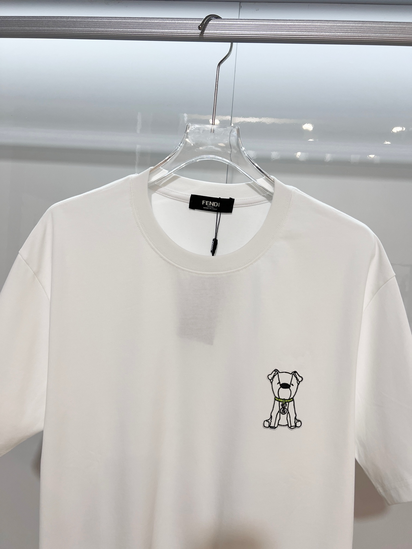 FENDI高仿小狗刺繡短袖T恤精品潮流寬鬆款| 11 FENDI高仿小狗刺繡短袖T恤精品潮流寬鬆款