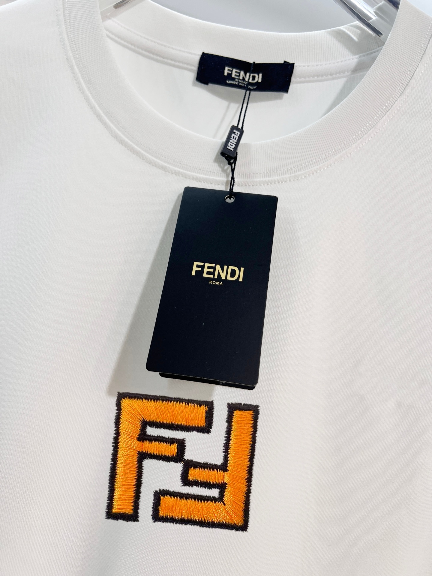 FENDI原單FF刺繡純棉短袖T恤休閒百搭男裝| 12 FENDI原單FF刺繡純棉短袖T恤休閒百搭男裝