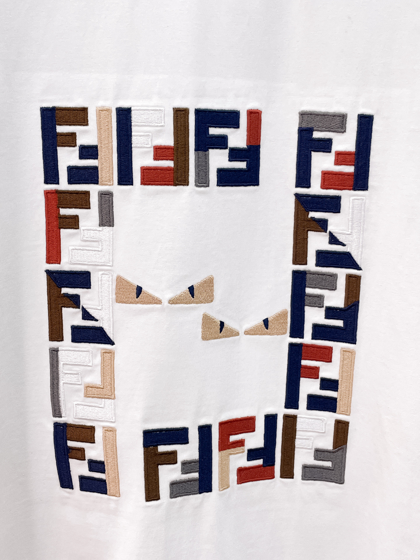 FENDI高仿FF滿版刺繡短袖T恤精品潮流男裝款| 11 FENDI高仿FF滿版刺繡短袖T恤精品潮流男裝款