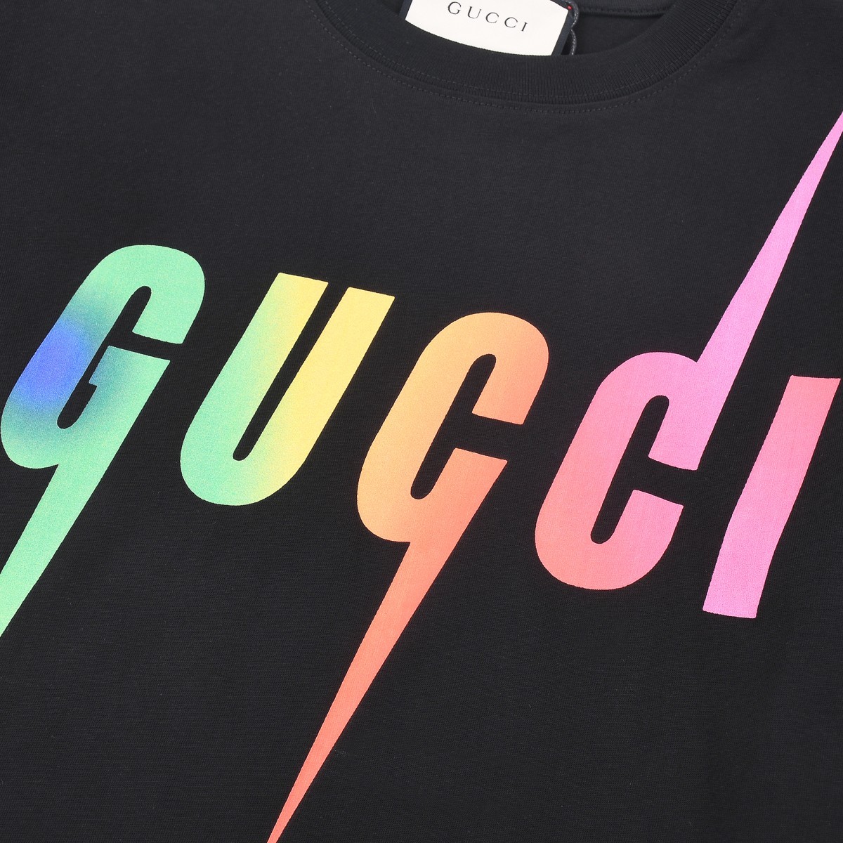 Gucci 高仿男款彩虹Logo印花短袖T恤 個性潮流款| 11 Gucci 高仿男款彩虹Logo印花短袖T恤 個性潮流款
