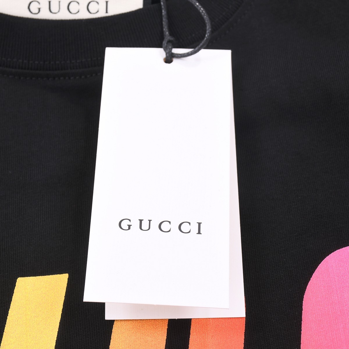 Gucci 高仿男款彩虹Logo印花短袖T恤 個性潮流款| 8 Gucci 高仿男款彩虹Logo印花短袖T恤 個性潮流款