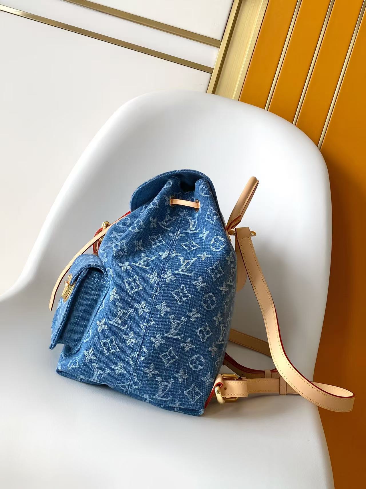 LV一比一藍色丹寧後背包 潮流Monogram雙肩包| 13 LV一比一藍色丹寧後背包 潮流Monogram雙肩包