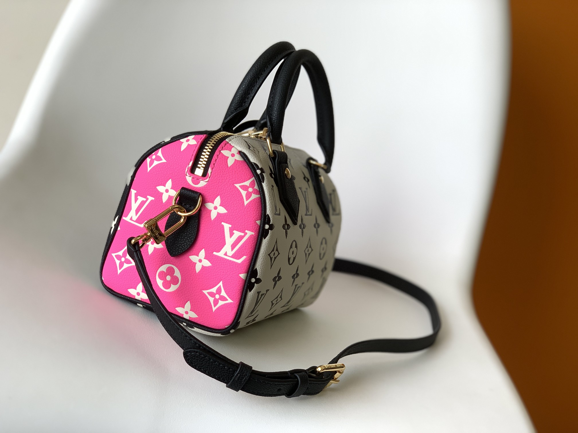 LV 一比一 Speedy Nano 黑粉配色 Monogram 迷你手提包| 14 LV 一比一 Speedy Nano 黑粉配色 Monogram 迷你手提包