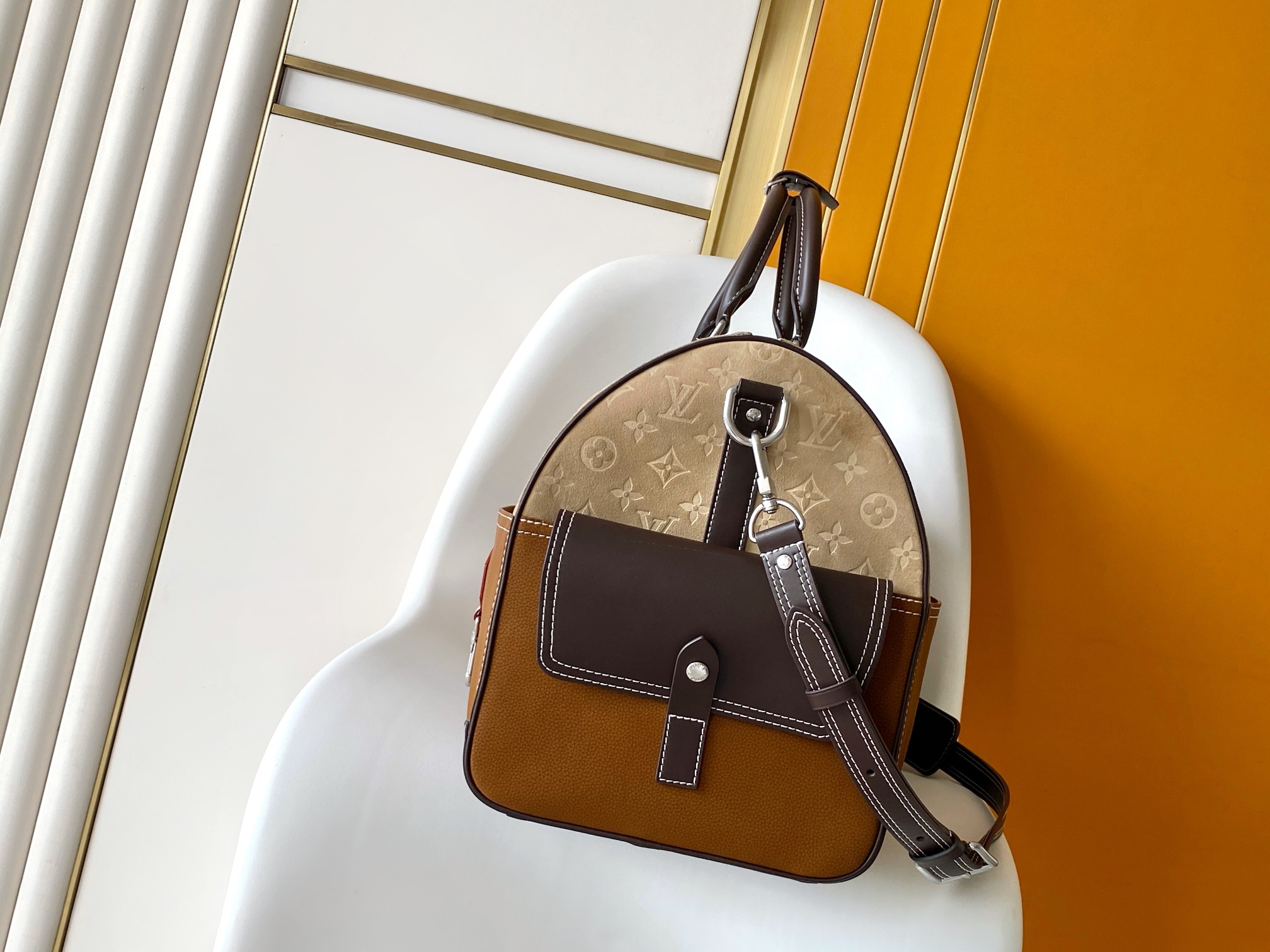 LV原單 Keepall Bandoulière 麂皮拼接旅行袋 Monogram 大容量手提斜背包| 14 LV原單 Keepall Bandoulière 麂皮拼接旅行袋 Monogram 大容量手提斜背包