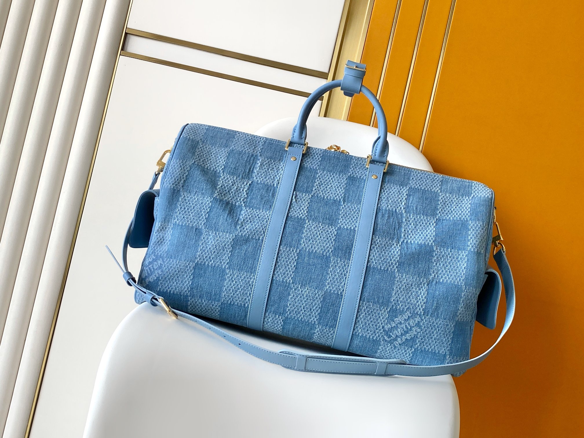LVA貨 Damier Denim 牛仔棋盤格 Keepall 旅行袋 大容量手提行李包| 13 LVA貨 Damier Denim 牛仔棋盤格 Keepall 旅行袋 大容量手提行李包
