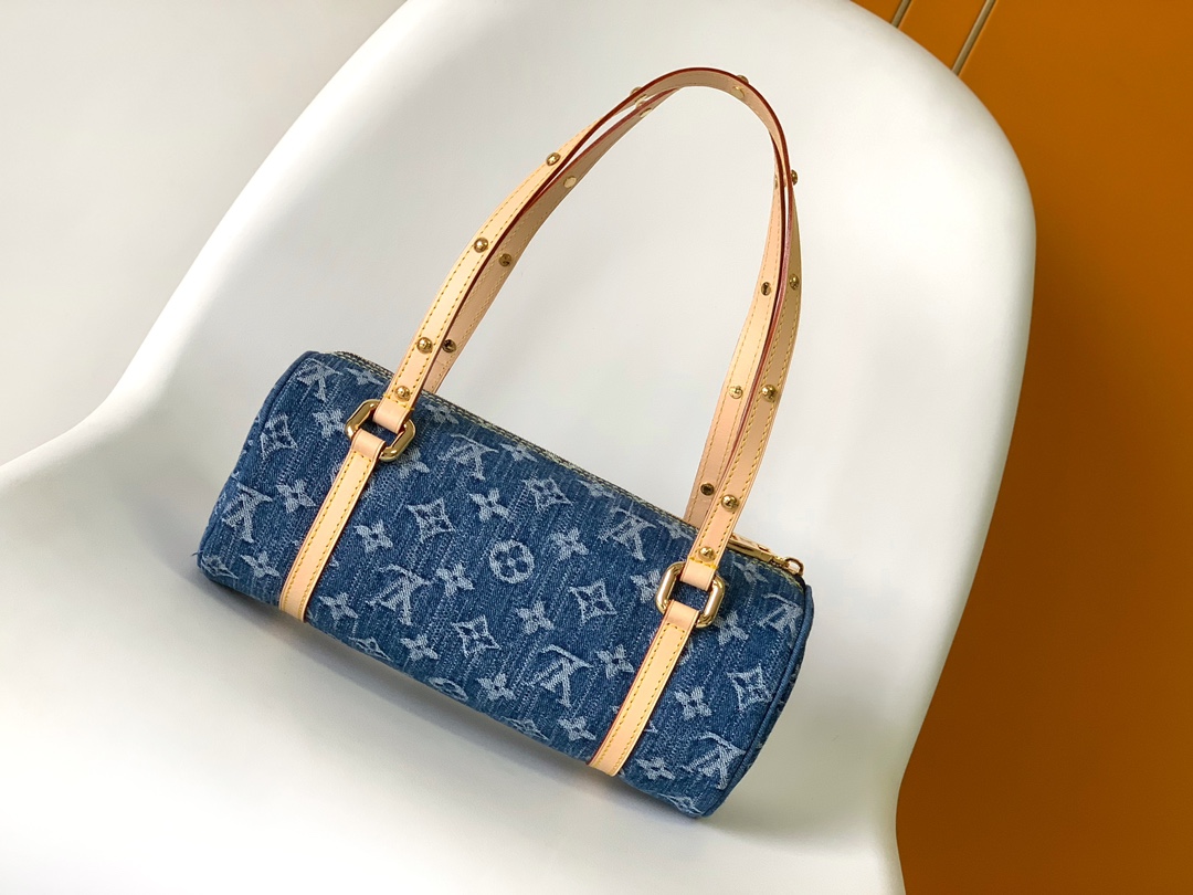 LV高仿 Monogram Denim牛仔圓筒鏈條肩背包| 13 LV高仿 Monogram Denim牛仔圓筒鏈條肩背包