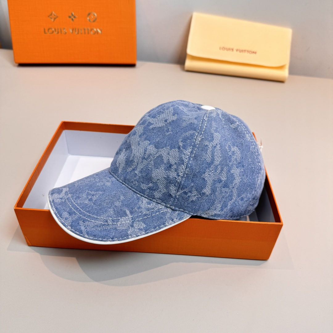 LV原單淺藍水洗牛仔棒球帽百搭休閒老花帽款| 14 LV原單淺藍水洗牛仔棒球帽百搭休閒老花帽款