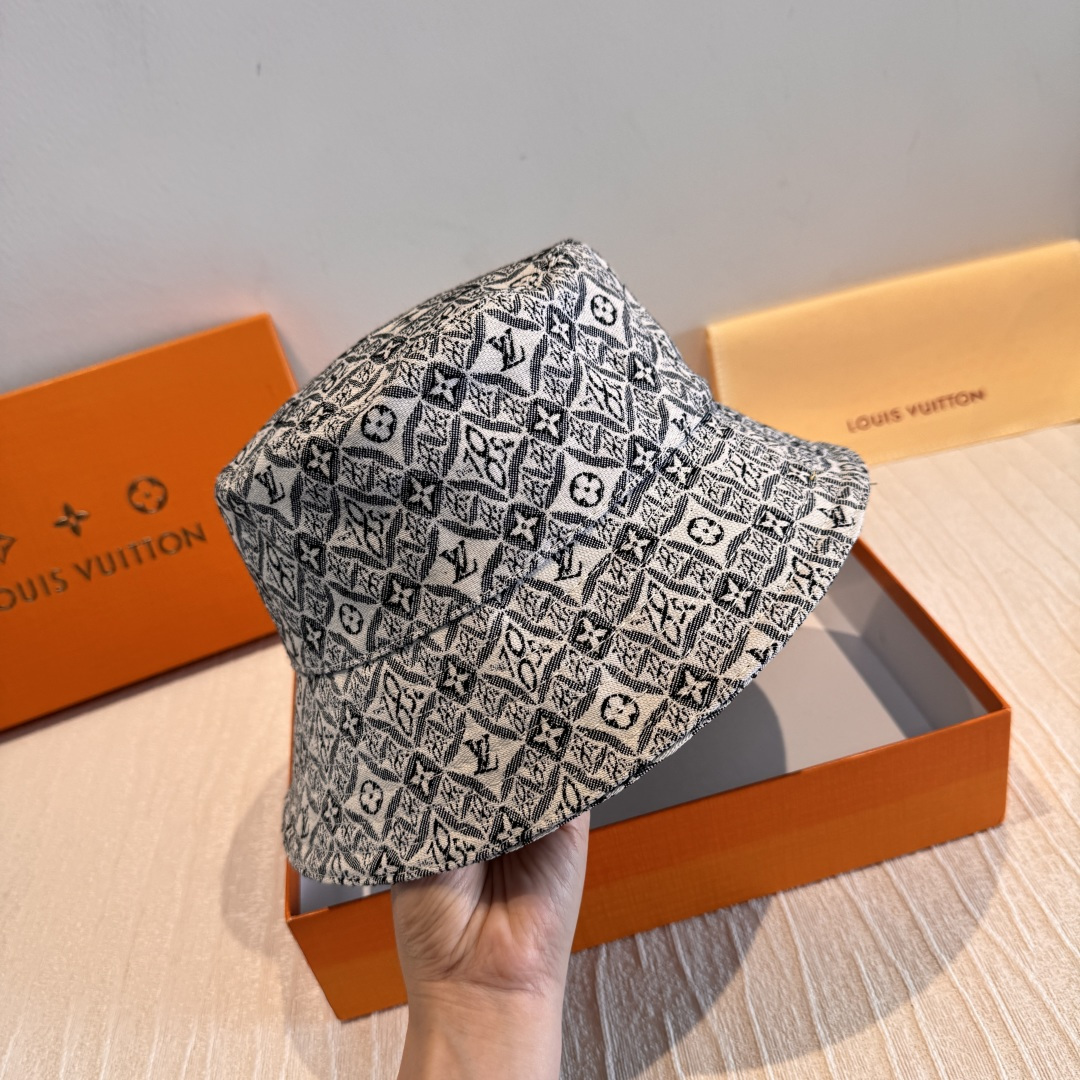 LV高仿滿版老花漁夫帽復古街頭休閒遮陽帽| 11 LV高仿滿版老花漁夫帽復古街頭休閒遮陽帽