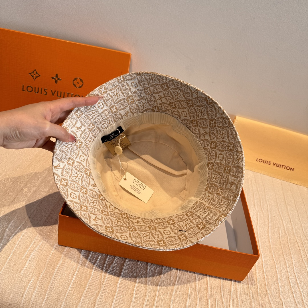 LV一比一米色老花漁夫帽簡約精品百搭帽款| 10 LV一比一米色老花漁夫帽簡約精品百搭帽款