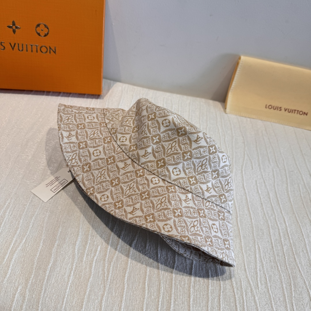 LV一比一米色老花漁夫帽簡約精品百搭帽款| 8 LV一比一米色老花漁夫帽簡約精品百搭帽款