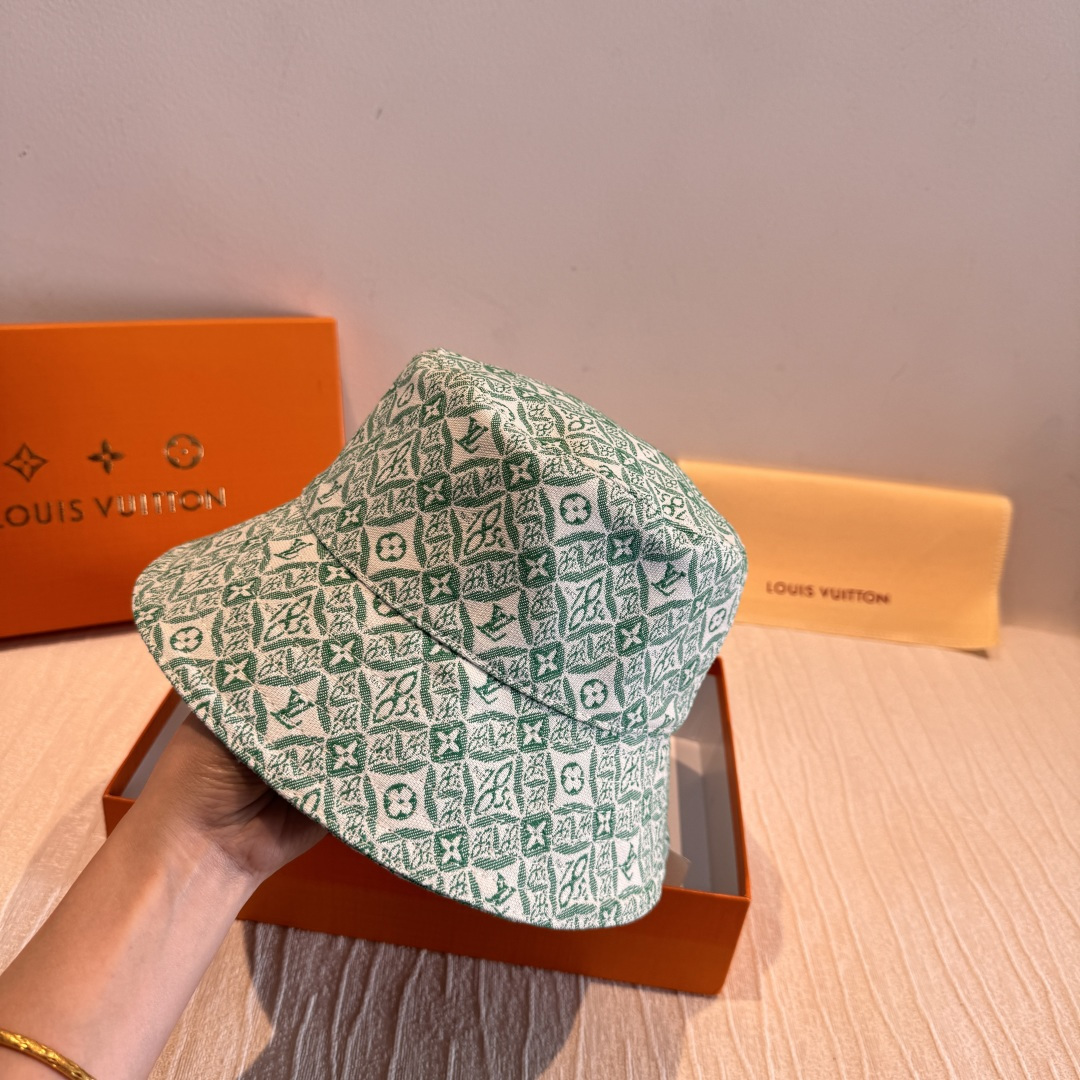 LV原單綠色老花漁夫帽精品休閒百搭帽款| 12 LV原單綠色老花漁夫帽精品休閒百搭帽款
