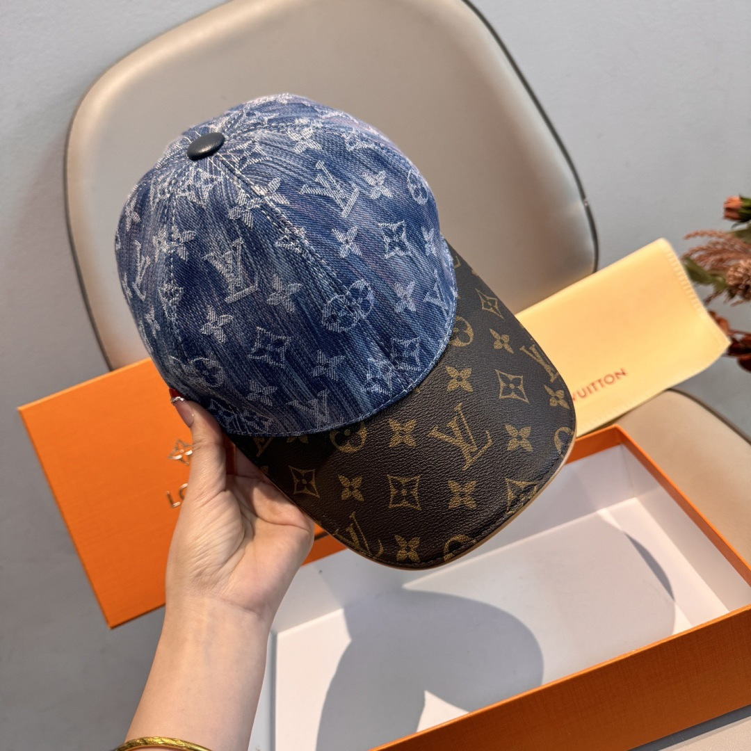 LV高仿拼接老花牛仔棒球帽精品潮流鴨舌帽| 14 LV高仿拼接老花牛仔棒球帽精品潮流鴨舌帽