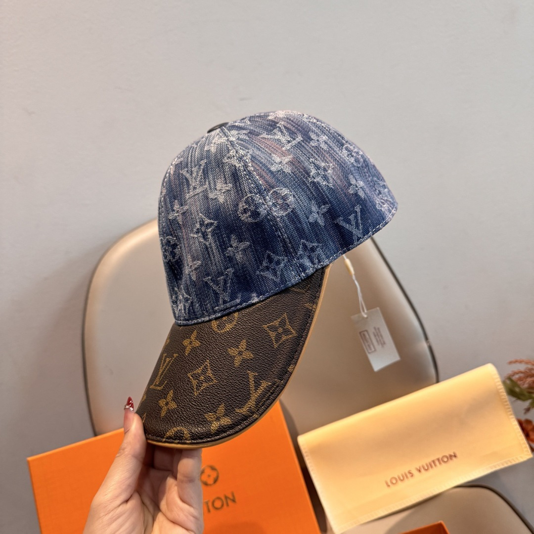LV高仿拼接老花牛仔棒球帽精品潮流鴨舌帽| 13 LV高仿拼接老花牛仔棒球帽精品潮流鴨舌帽