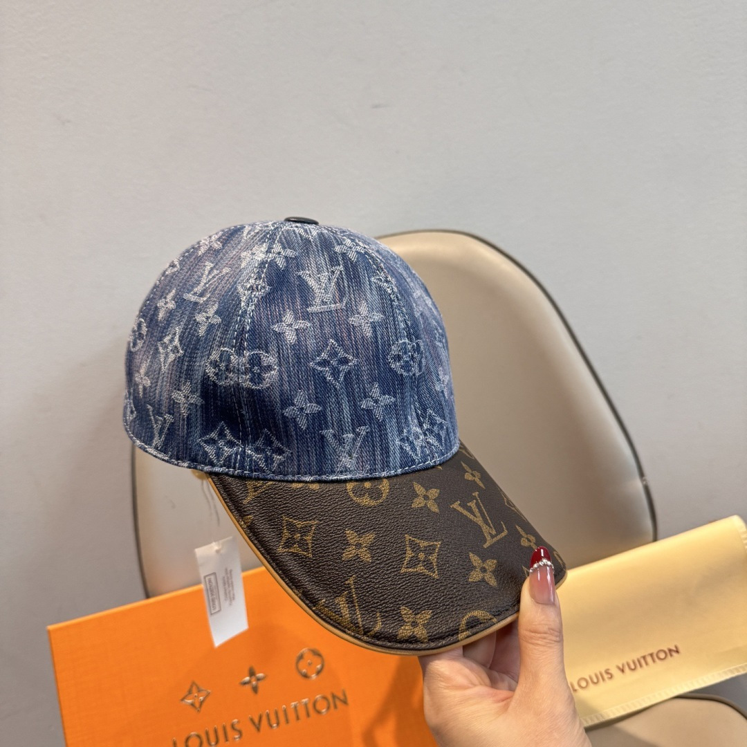 LV高仿拼接老花牛仔棒球帽精品潮流鴨舌帽| 12 LV高仿拼接老花牛仔棒球帽精品潮流鴨舌帽