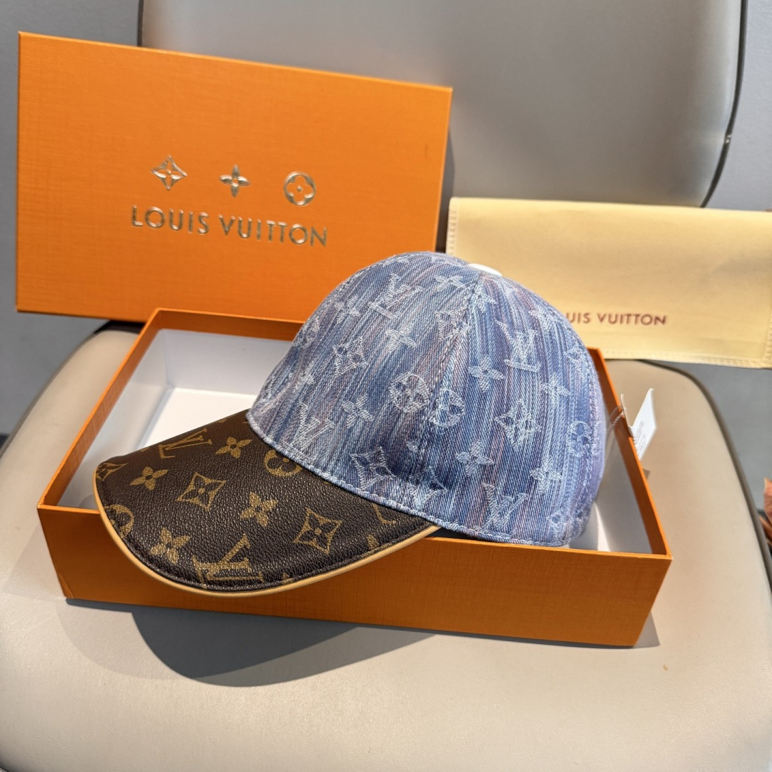 LV高仿Monogram拼接丹寧棒球帽時尚百搭男女款| 14 LV高仿Monogram拼接丹寧棒球帽時尚百搭男女款