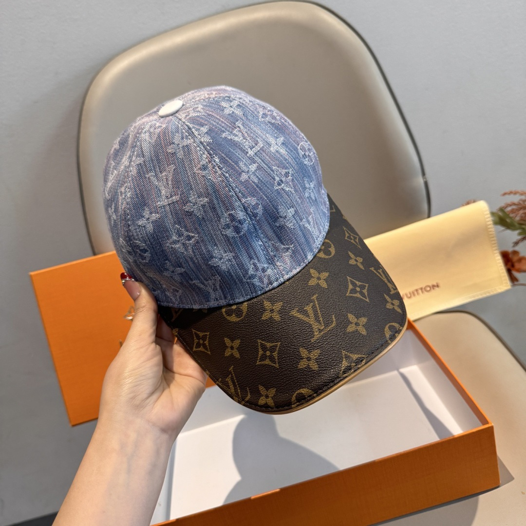 LV高仿Monogram拼接丹寧棒球帽時尚百搭男女款| 12 LV高仿Monogram拼接丹寧棒球帽時尚百搭男女款