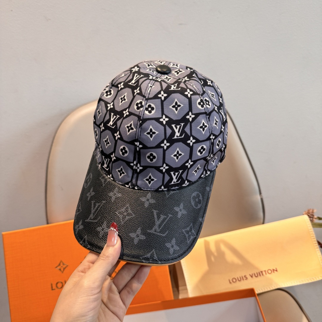 LV高仿幾何Monogram拼接棒球帽時尚潮流男女款| 13 LV高仿幾何Monogram拼接棒球帽時尚潮流男女款