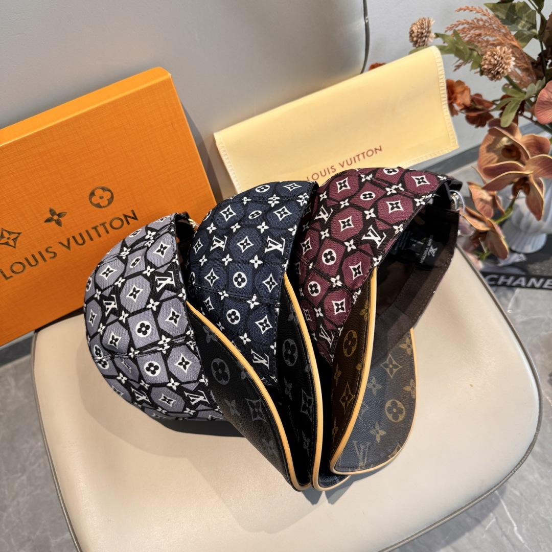 LV一比一酒紅幾何Monogram棒球帽精品休閒款| 7 LV一比一酒紅幾何Monogram棒球帽精品休閒款