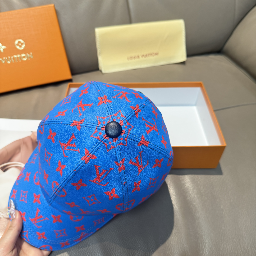 LV原單藍紅Monogram棒球帽街頭潮流精品款| 11 LV原單藍紅Monogram棒球帽街頭潮流精品款