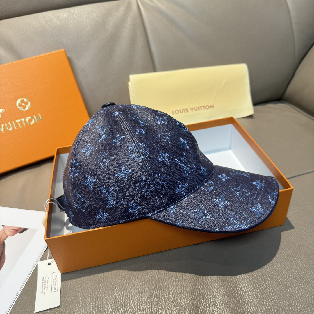 LV原單深藍Monogram壓紋鴨舌帽精品休閒帽| 14 LV原單深藍Monogram壓紋鴨舌帽精品休閒帽