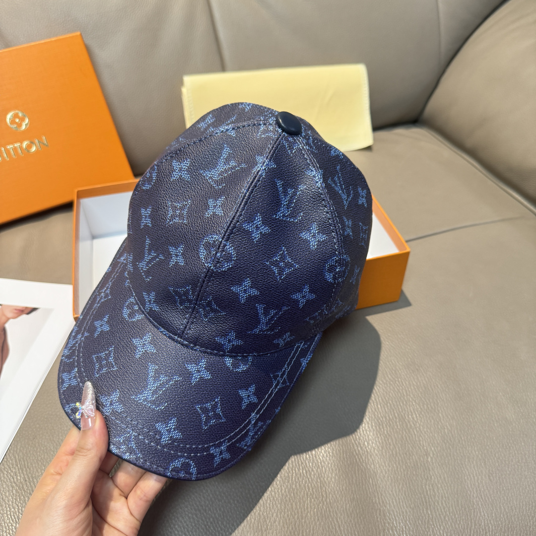 LV原單深藍Monogram壓紋鴨舌帽精品休閒帽| 12 LV原單深藍Monogram壓紋鴨舌帽精品休閒帽