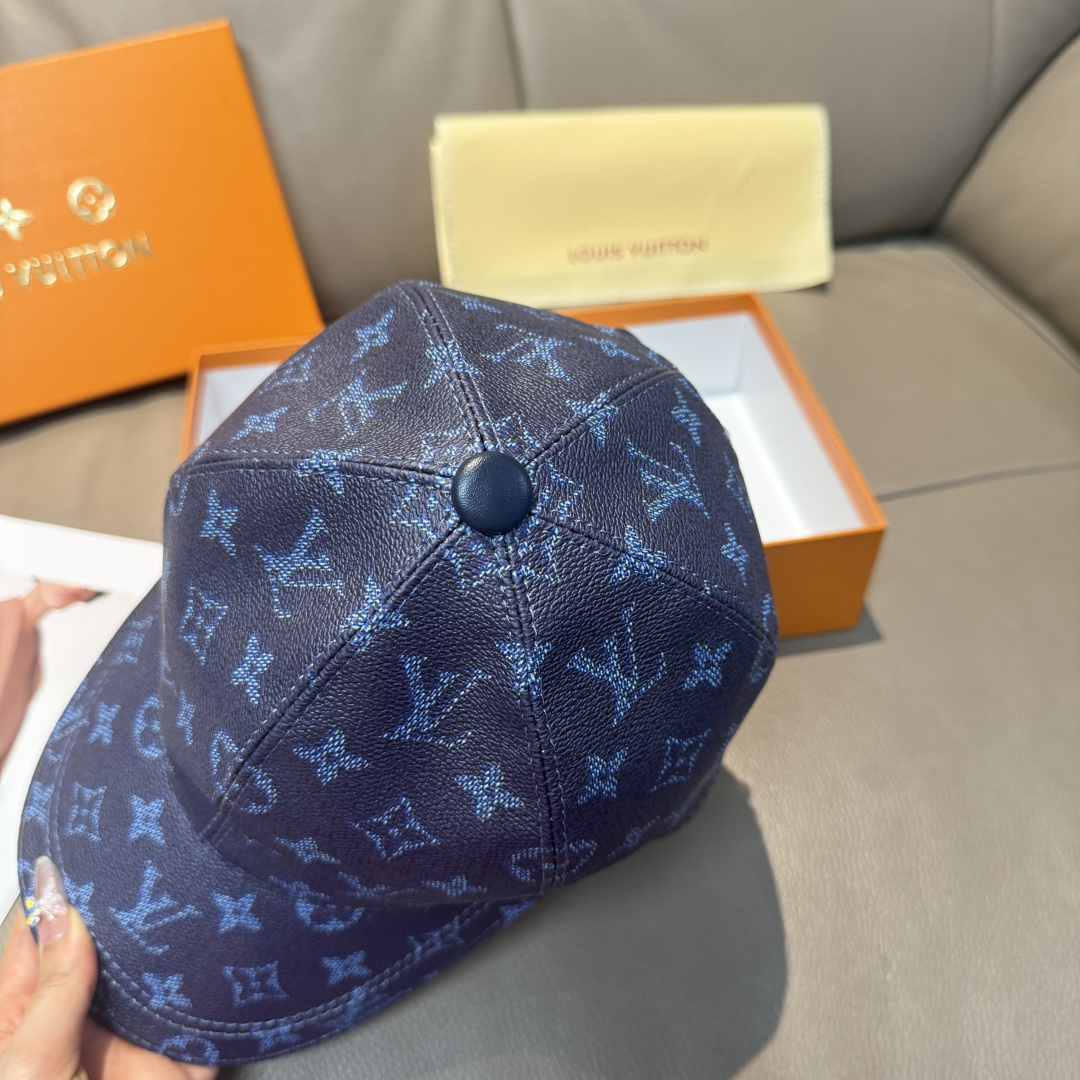 LV原單深藍Monogram壓紋鴨舌帽精品休閒帽| 11 LV原單深藍Monogram壓紋鴨舌帽精品休閒帽