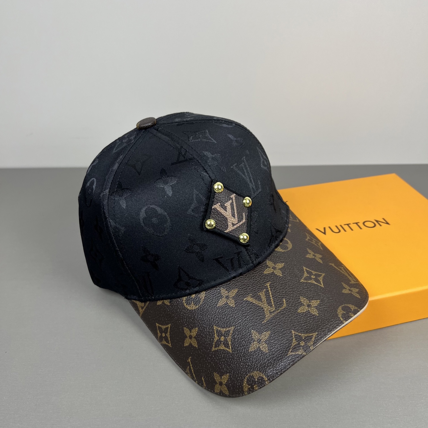 LV高仿黑色Monogram拼接棒球帽精品潮流鴨舌帽| 13 LV高仿黑色Monogram拼接棒球帽精品潮流鴨舌帽
