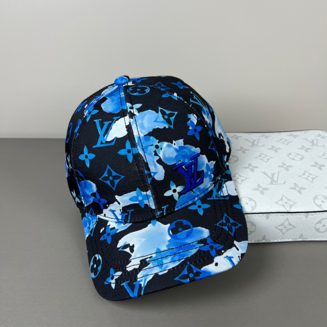LV高仿藍色水彩Monogram棒球帽潮流精品帽| 13 LV高仿藍色水彩Monogram棒球帽潮流精品帽