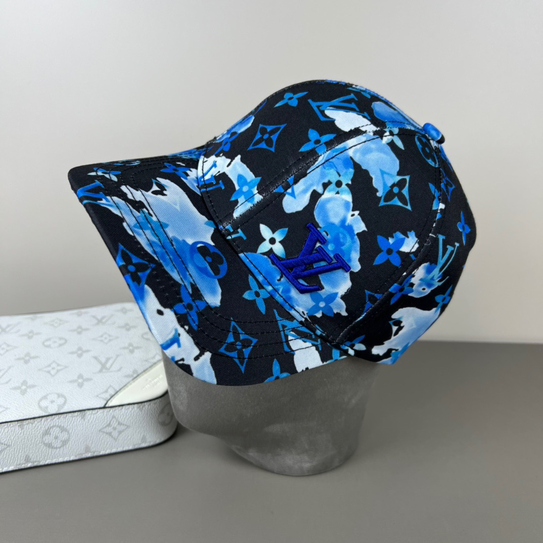 LV高仿藍色水彩Monogram棒球帽潮流精品帽| 12 LV高仿藍色水彩Monogram棒球帽潮流精品帽