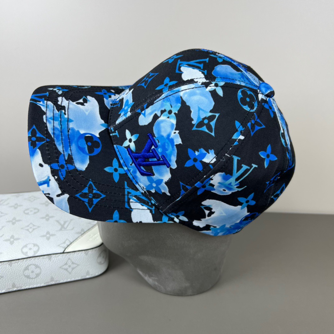 LV高仿藍色水彩Monogram棒球帽潮流精品帽| 11 LV高仿藍色水彩Monogram棒球帽潮流精品帽