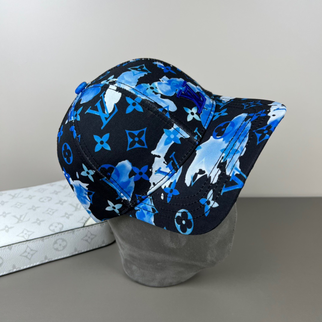 LV高仿藍色水彩Monogram棒球帽潮流精品帽| 10 LV高仿藍色水彩Monogram棒球帽潮流精品帽