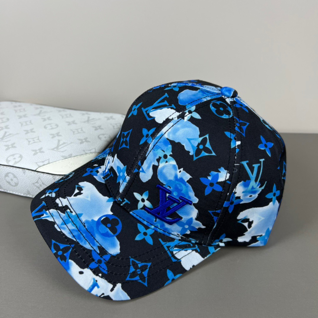 LV高仿藍色水彩Monogram棒球帽潮流精品帽| 8 LV高仿藍色水彩Monogram棒球帽潮流精品帽
