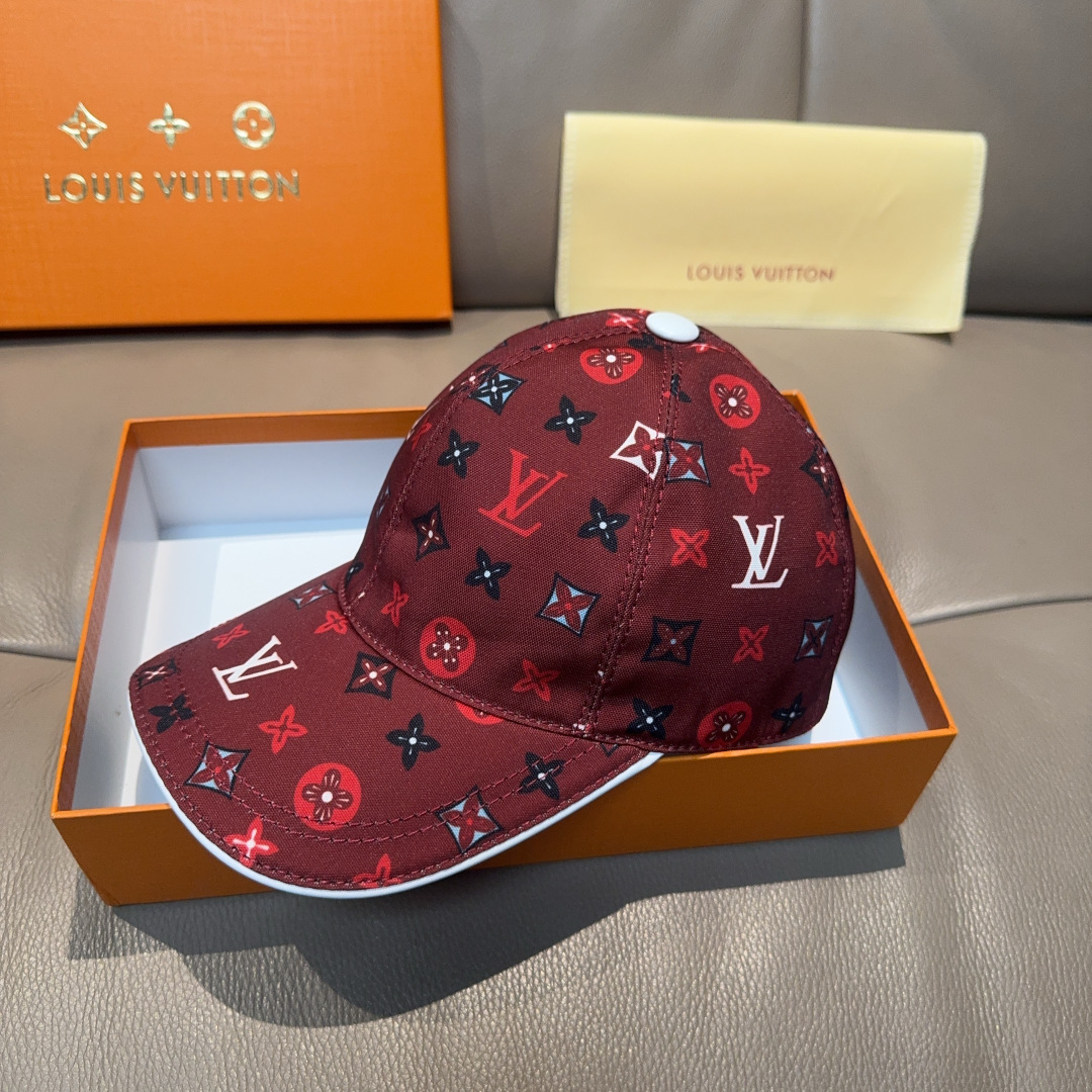 LV高仿酒紅Monogram潮流棒球帽精品帽款| 14 LV高仿酒紅Monogram潮流棒球帽精品帽款