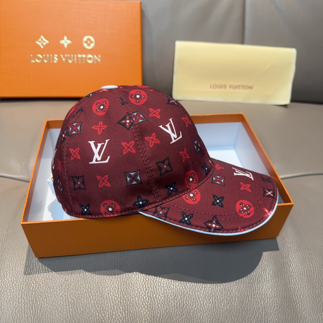 LV高仿酒紅Monogram潮流棒球帽精品帽款| 13 LV高仿酒紅Monogram潮流棒球帽精品帽款