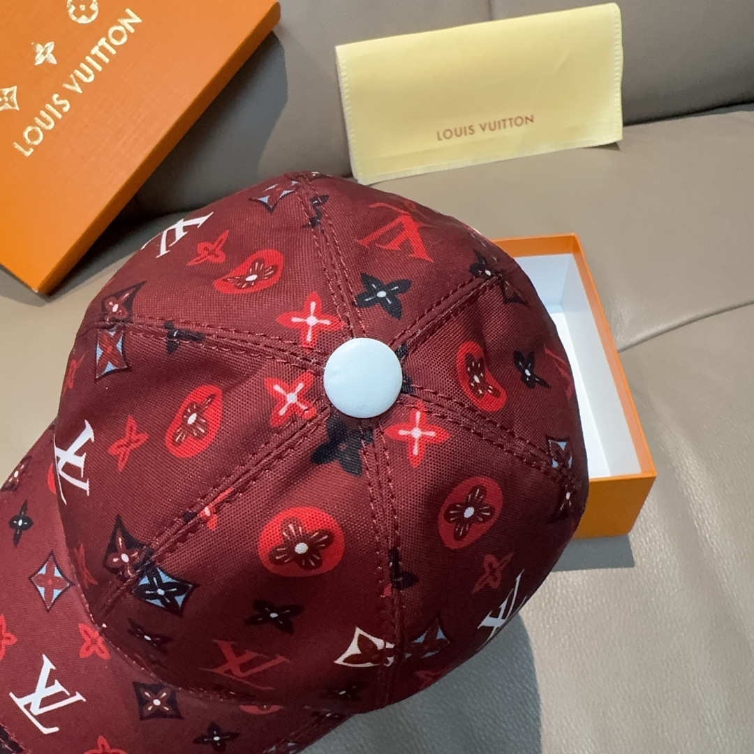 LV高仿酒紅Monogram潮流棒球帽精品帽款| 10 LV高仿酒紅Monogram潮流棒球帽精品帽款