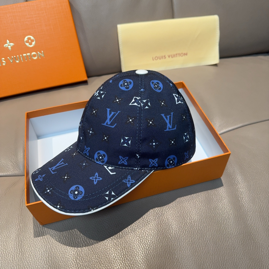LV原單深藍Monogram精品棒球帽時尚百搭款| 14 LV原單深藍Monogram精品棒球帽時尚百搭款