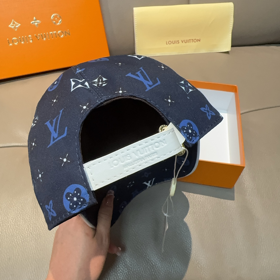 LV原單深藍Monogram精品棒球帽時尚百搭款| 8 LV原單深藍Monogram精品棒球帽時尚百搭款