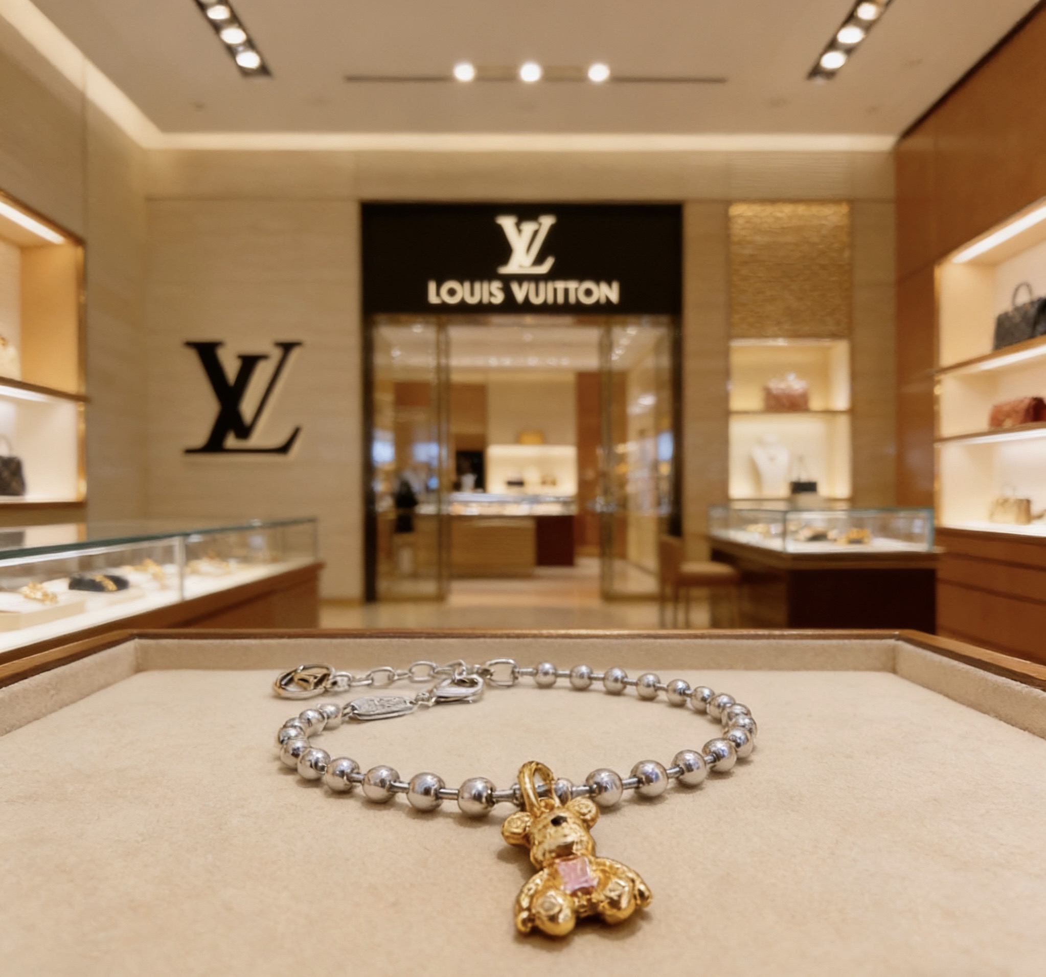 LV高仿泰迪熊吊墜手鍊 女款高級感串珠設計時尚百搭精品飾品| 13 LV高仿泰迪熊吊墜手鍊 女款高級感串珠設計時尚百搭精品飾品