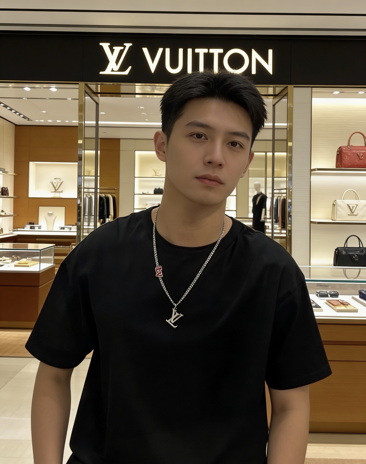 LV原單紅色大LOGO項鍊 粗鏈設計男款街頭潮流精品飾品| 9 LV原單紅色大LOGO項鍊 粗鏈設計男款街頭潮流精品飾品