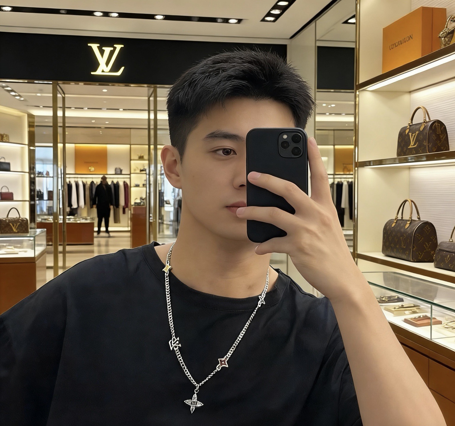 LV原單花卉鑽石吊墜項鍊 精緻閃耀設計高級感精品男女款| 7 LV原單花卉鑽石吊墜項鍊 精緻閃耀設計高級感精品男女款