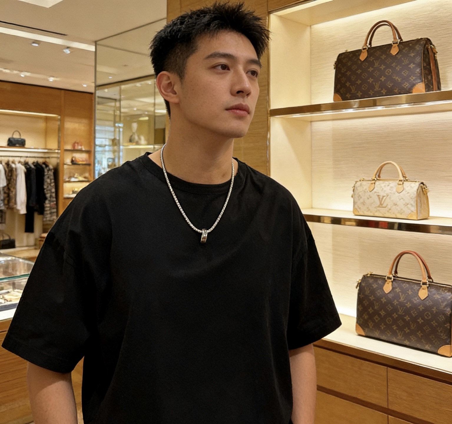 LV一比一編織鏈項鍊戒指套裝 潮流個性設計精品配件| 12 LV一比一編織鏈項鍊戒指套裝 潮流個性設計精品配件