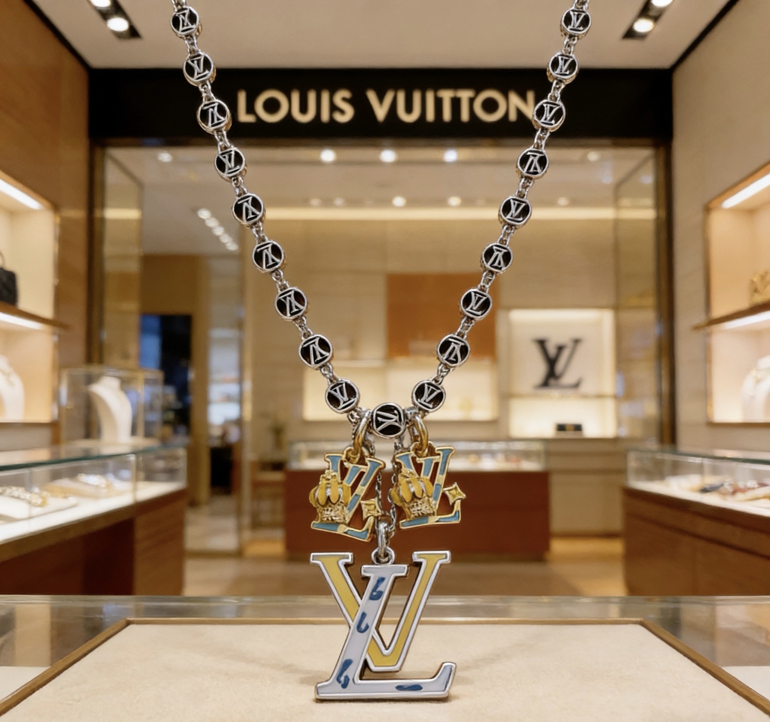 LV高仿圓珠LOGO長鏈項鍊 高級質感百搭男女精品飾品| 11 LV高仿圓珠LOGO長鏈項鍊 高級質感百搭男女精品飾品