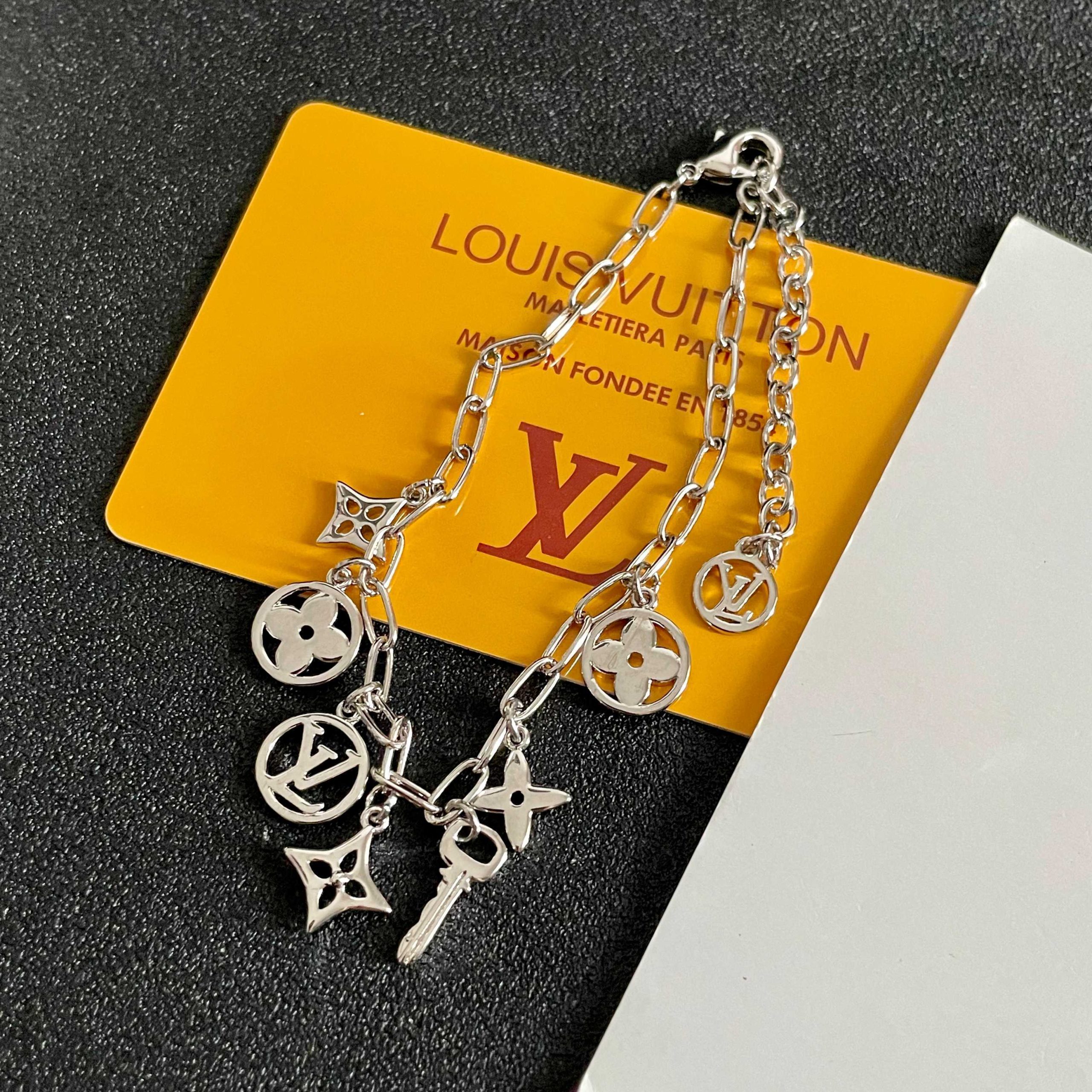 LV高仿圓牌花紋手鍊 女款金屬鏈條設計 高級感百搭精品手環| 7 LV高仿圓牌花紋手鍊 女款金屬鏈條設計 高級感百搭精品手環