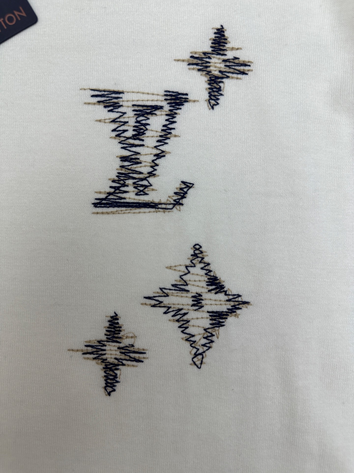 LV 原單男款針織刺繡短袖T恤 白色簡約百搭款| 11 LV 原單男款針織刺繡短袖T恤 白色簡約百搭款